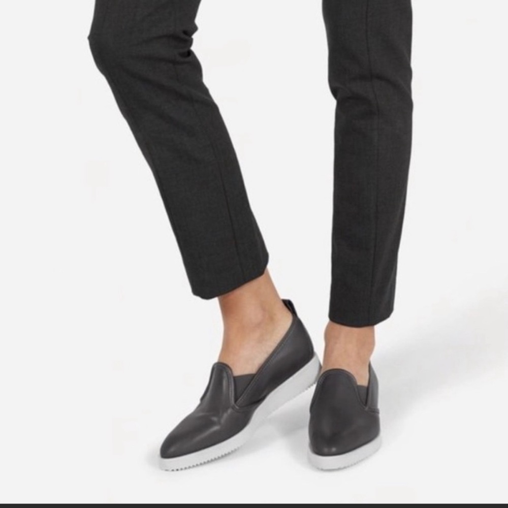 Everlane Leather Black White Pointed Street Shoes casual Sneakers Size 9